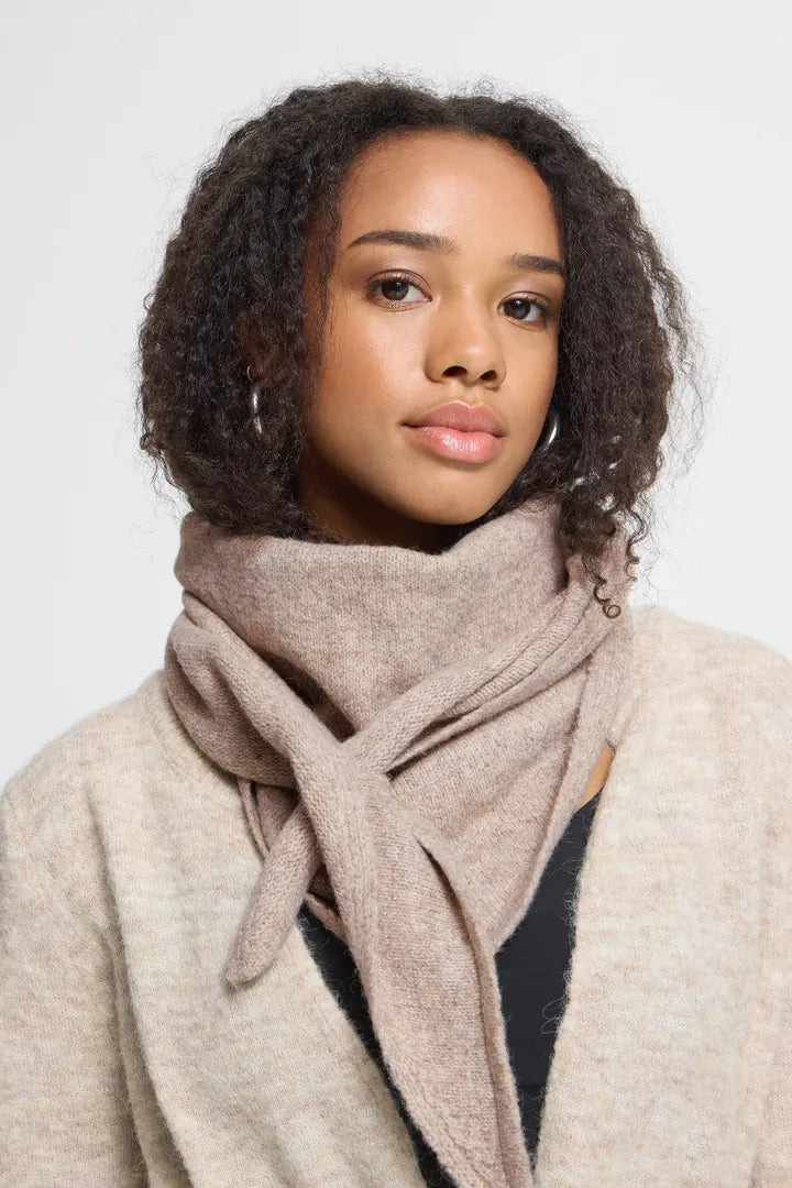 ICHI Gry Scarf - Oatmeal