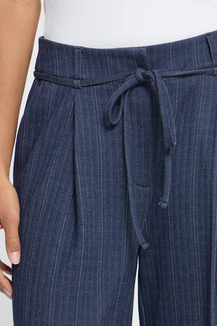 ICHI Kate Pinelle Wide Leg Trousers - Blue