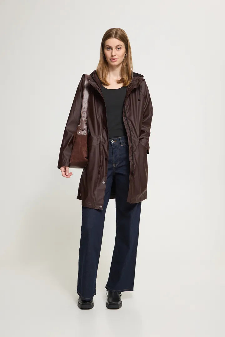 ICHI Tazo Rain Jacket - Brown
