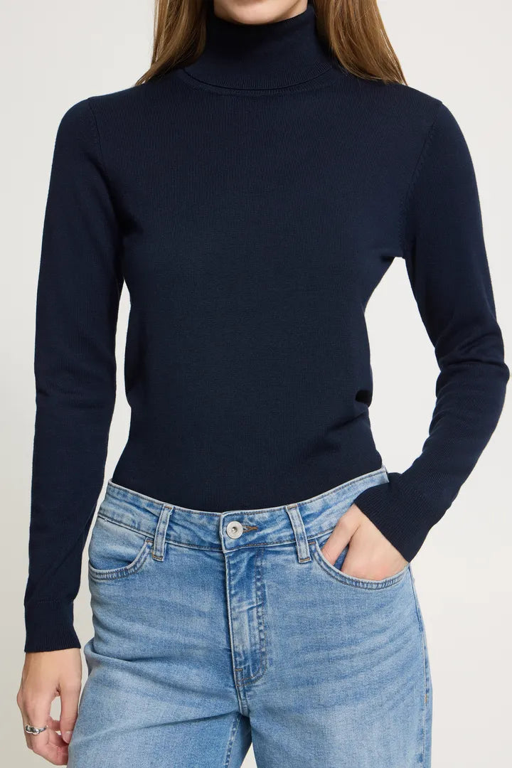 ICHI Luls Roll Neck Jumper - Total Eclipse