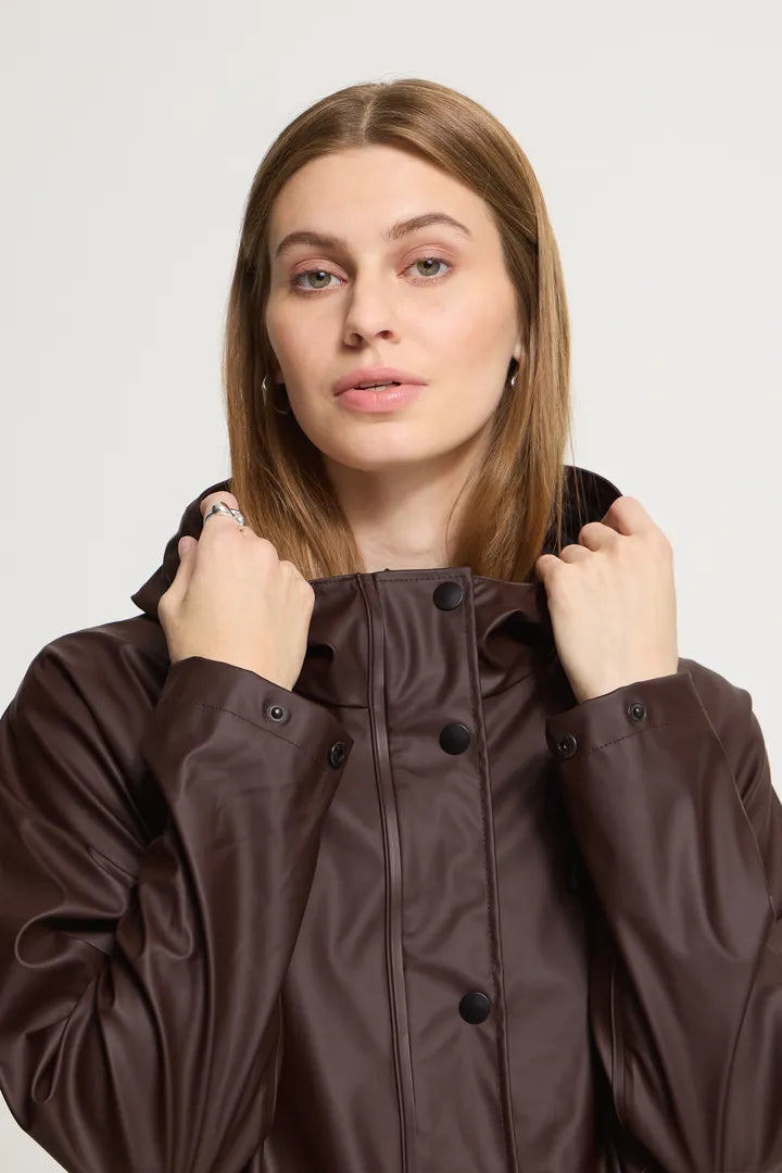 ICHI Tazo Rain Jacket - Brown