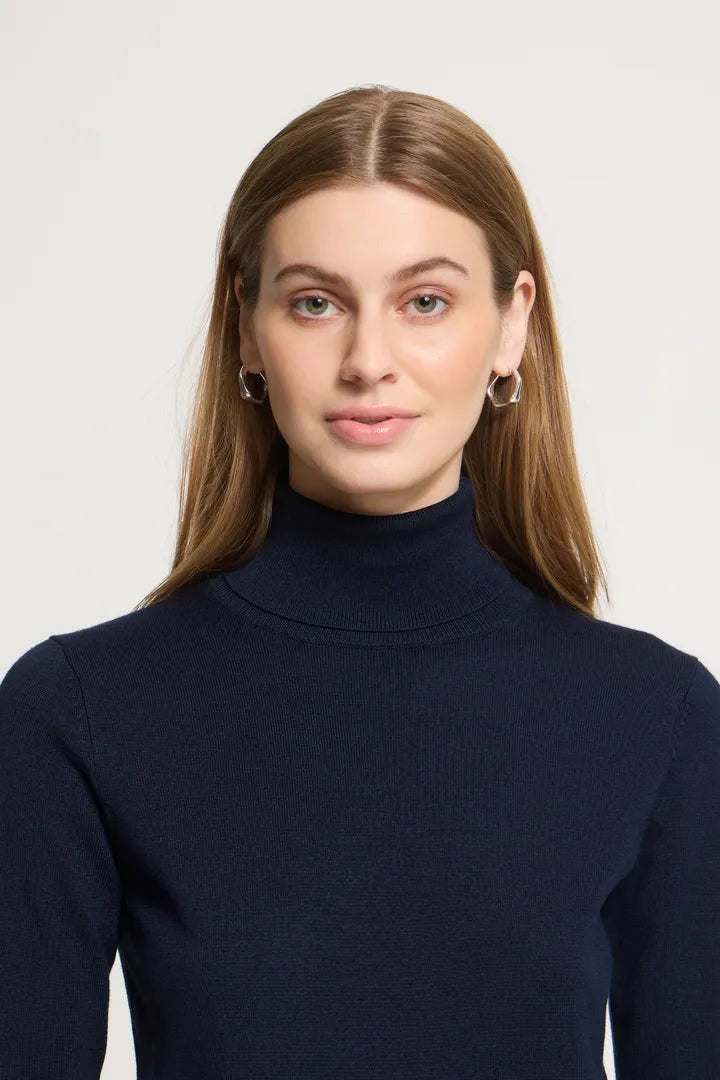 ICHI Luls Roll Neck Jumper - Total Eclipse