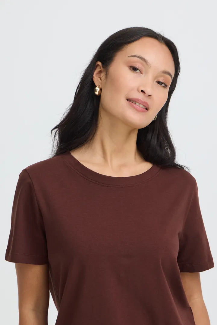 Fransa Zashoulder Tee - Rum Raisin