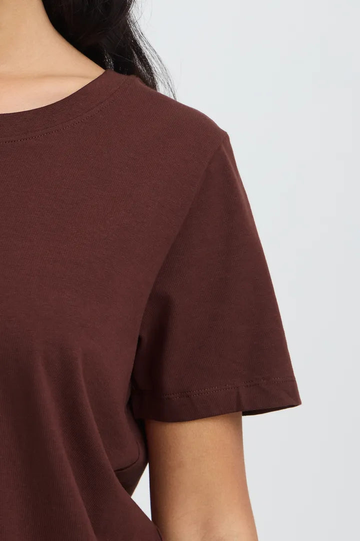 Fransa Zashoulder Tee - Rum Raisin