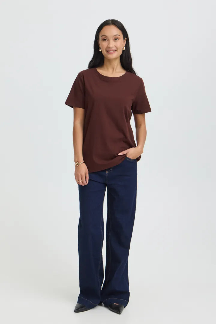 Fransa Zashoulder Tee - Rum Raisin
