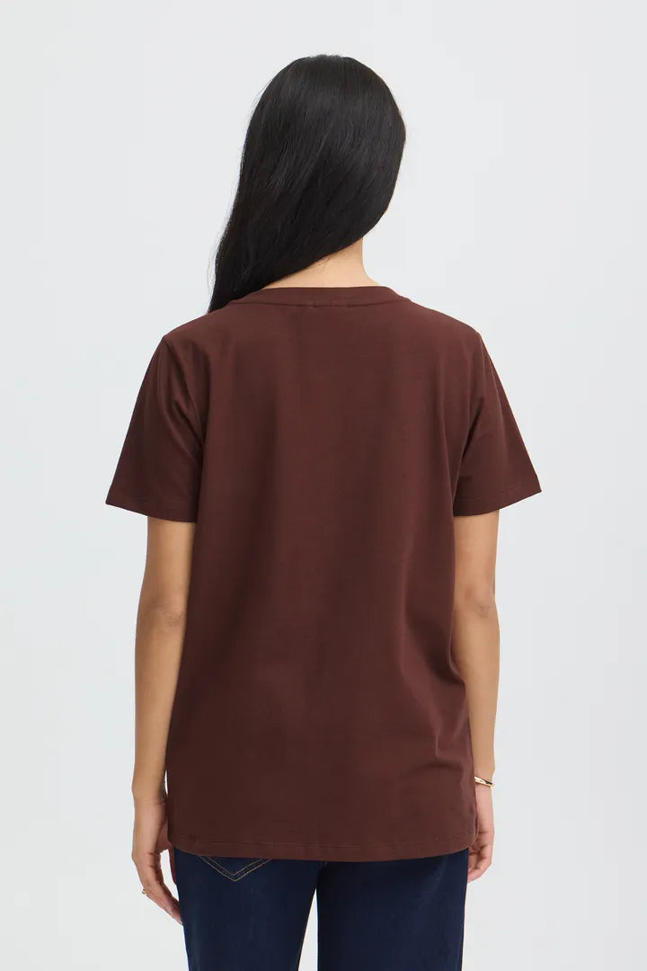 Fransa Zashoulder Tee - Rum Raisin