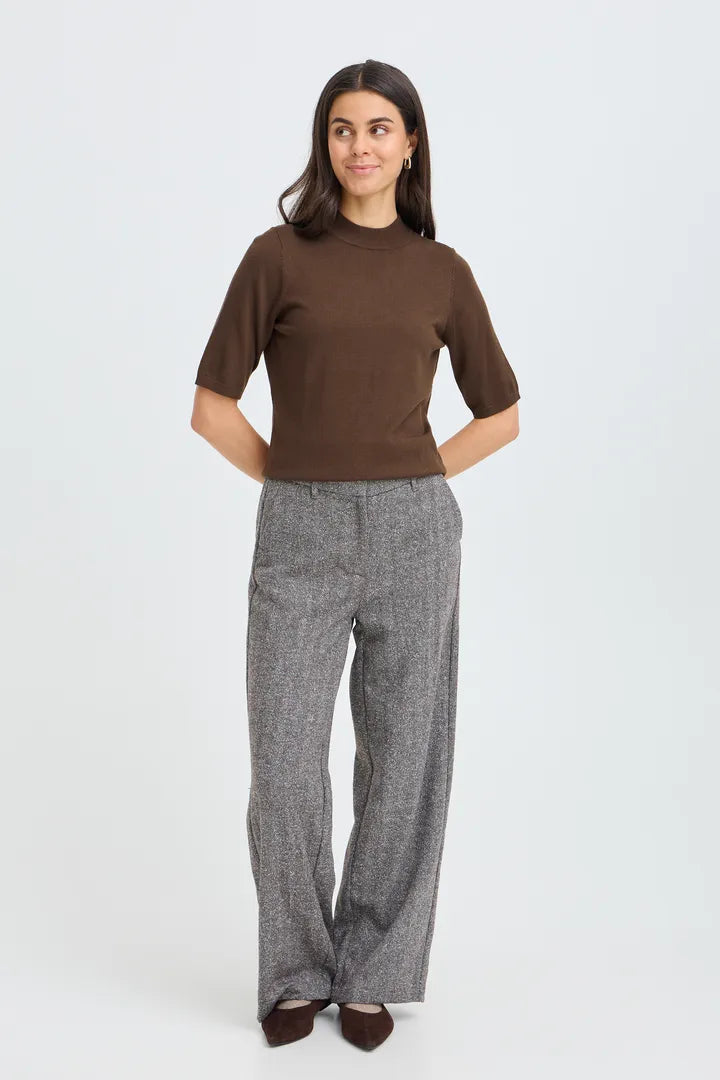 Fransa Mary SS Pullover - Hot Fudge