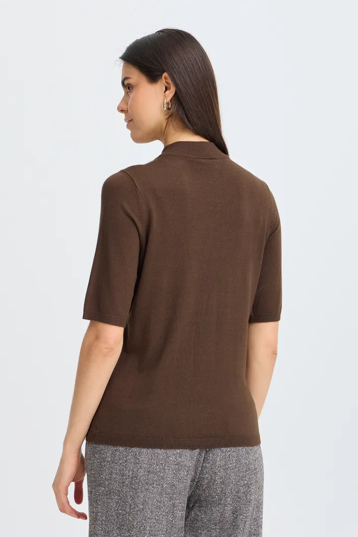 Fransa Mary SS Pullover - Hot Fudge