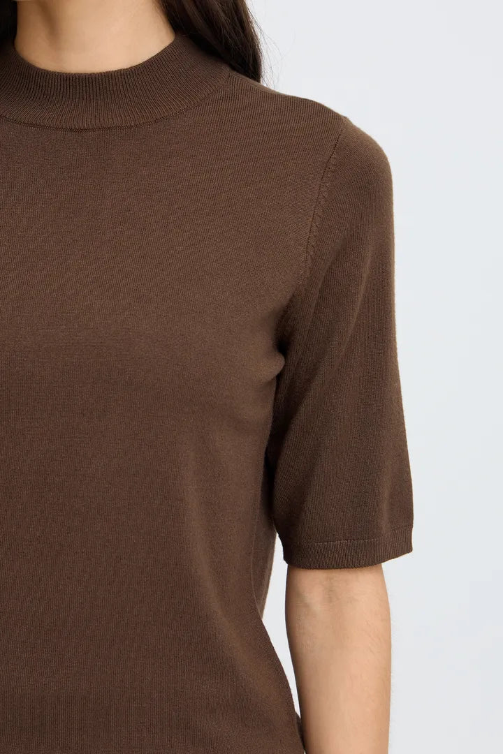 Fransa Mary SS Pullover - Hot Fudge
