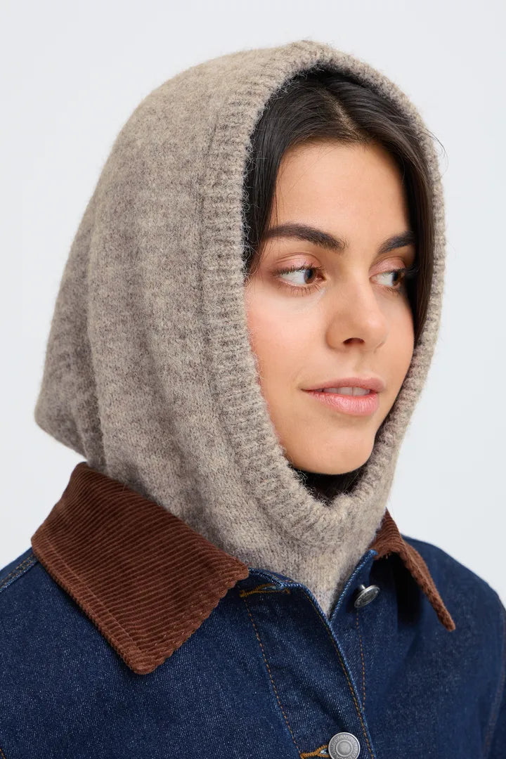 Fransa Inga Balaclava Hat - Driftwood