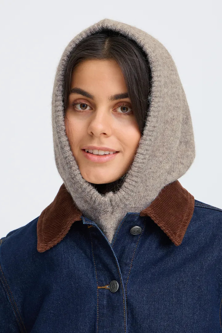 Fransa Inga Balaclava Hat - Driftwood