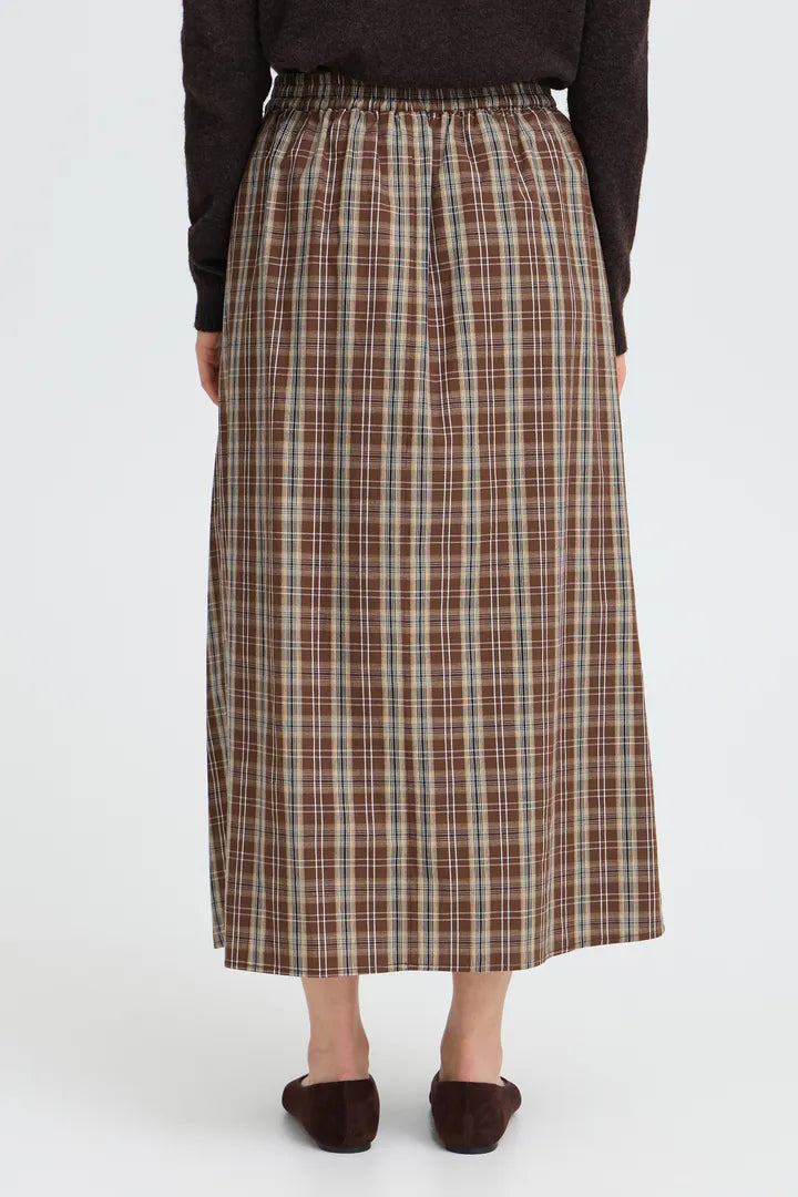 Fransa Elaras Skirt - Hot Fudge Check