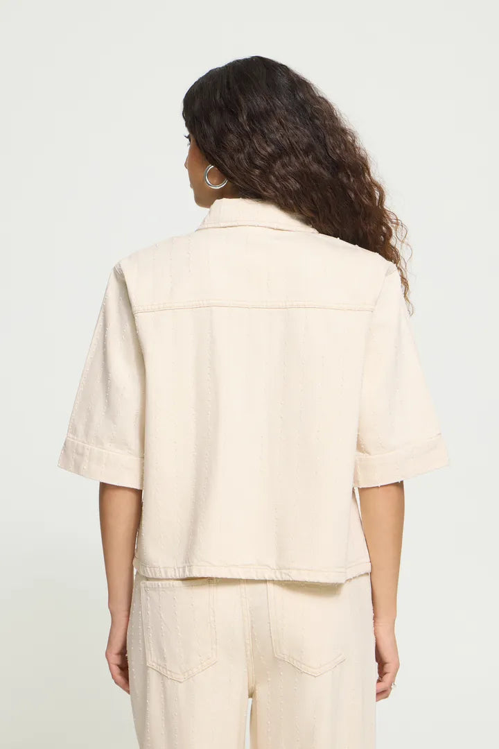 ICHI Hezallo Denim Blouse - Birch