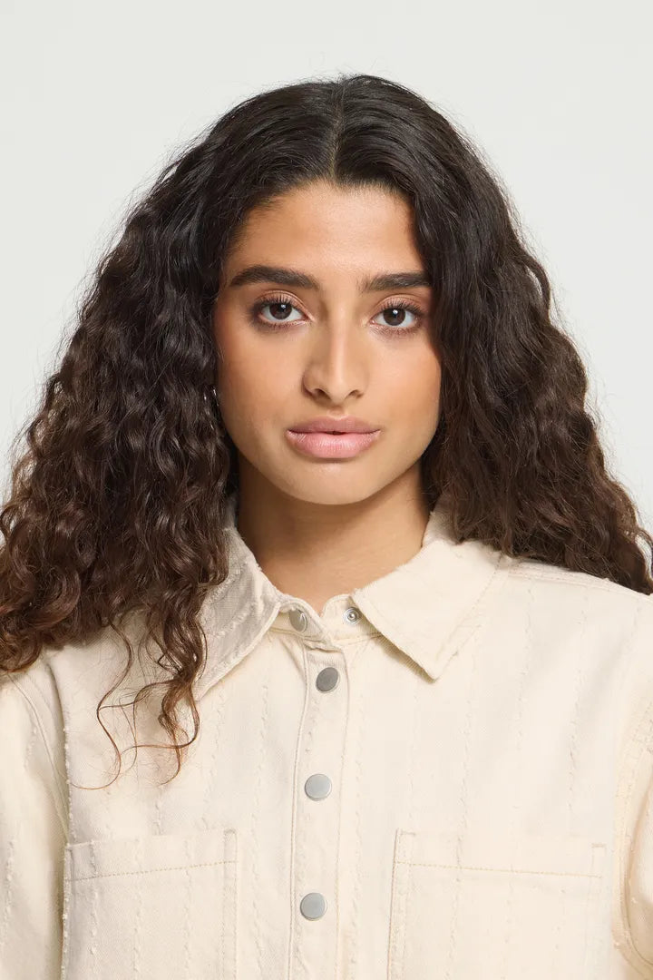 ICHI Hezallo Denim Blouse - Birch