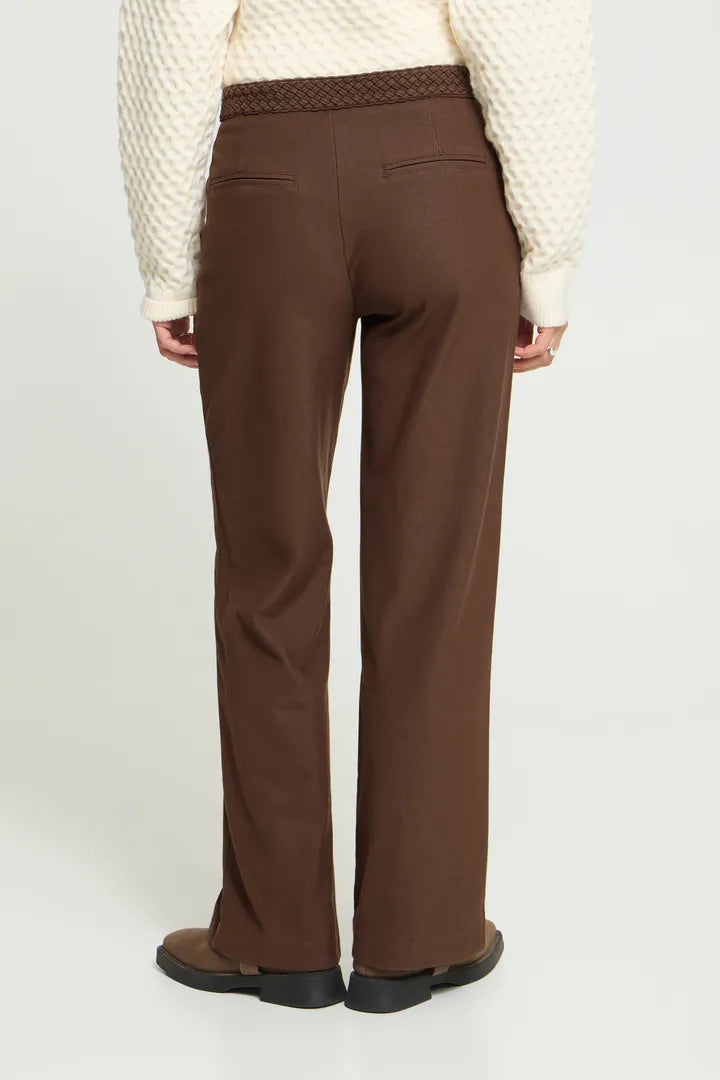 ICHI Kate Denim Trousers - Coffee