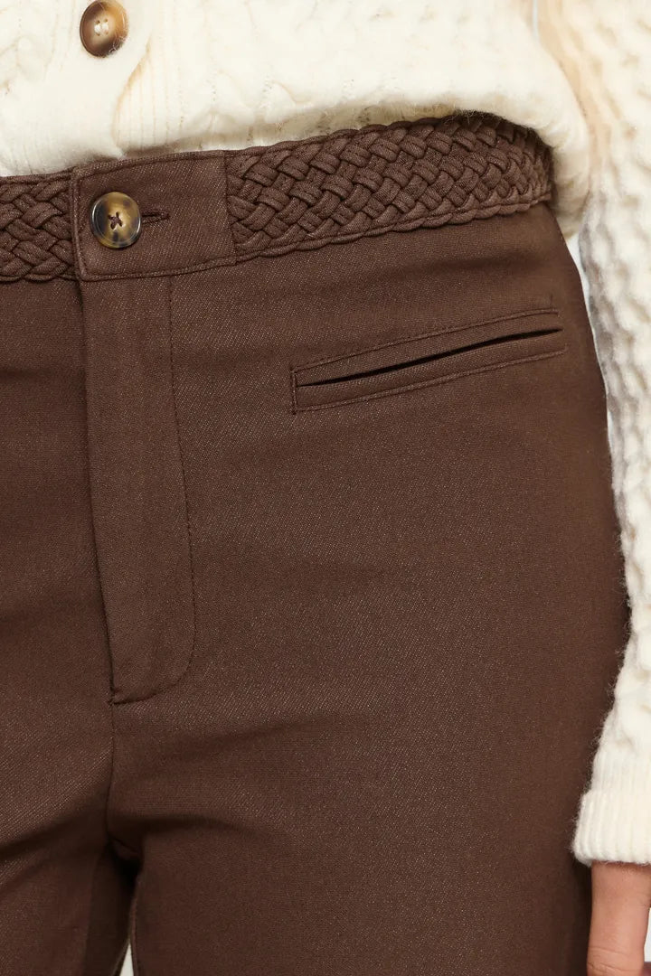 ICHI Kate Denim Trousers - Coffee