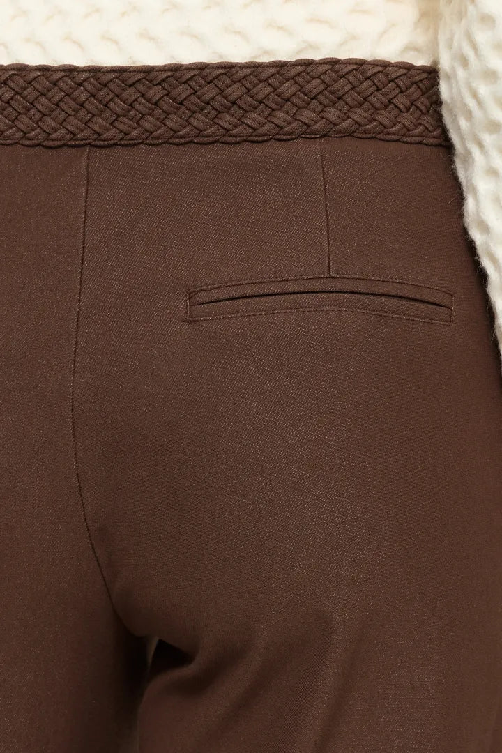 ICHI Kate Denim Trousers - Coffee