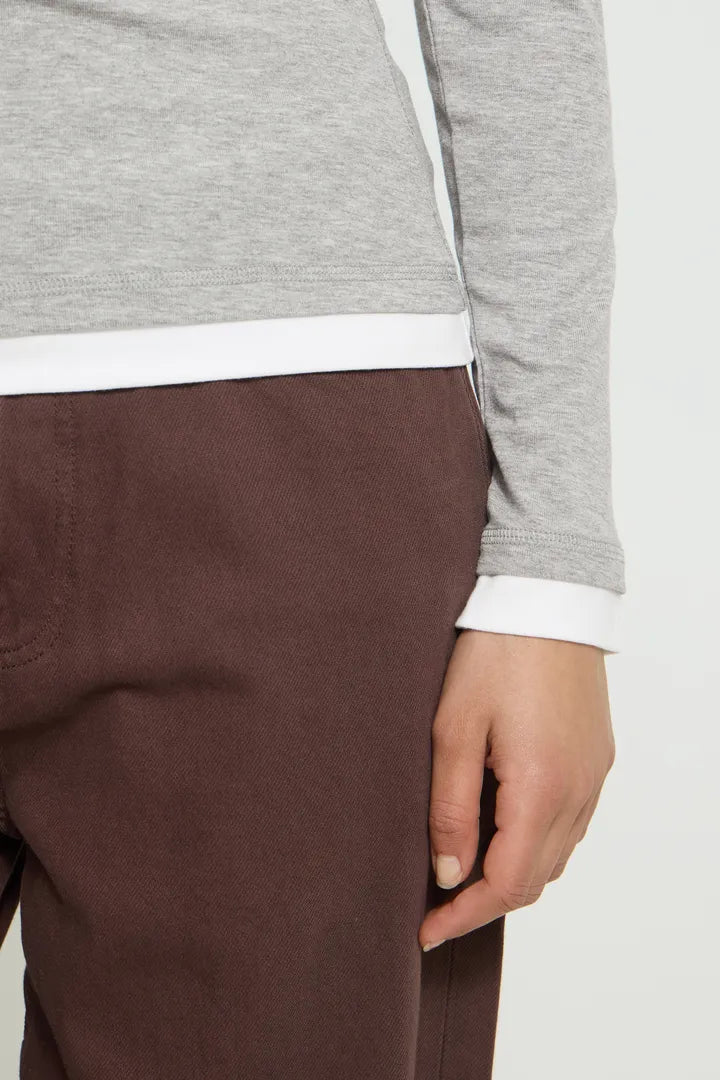 ICHI Nellaya Long Sleeve Top - Grey