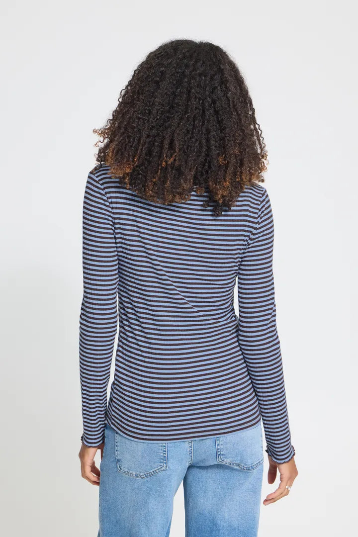ICHI Cella Long Sleeve Top - Allure Coffee Bean
