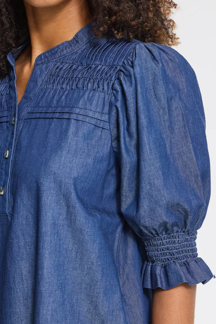 ICHI Ancey Dress - Denim Blue