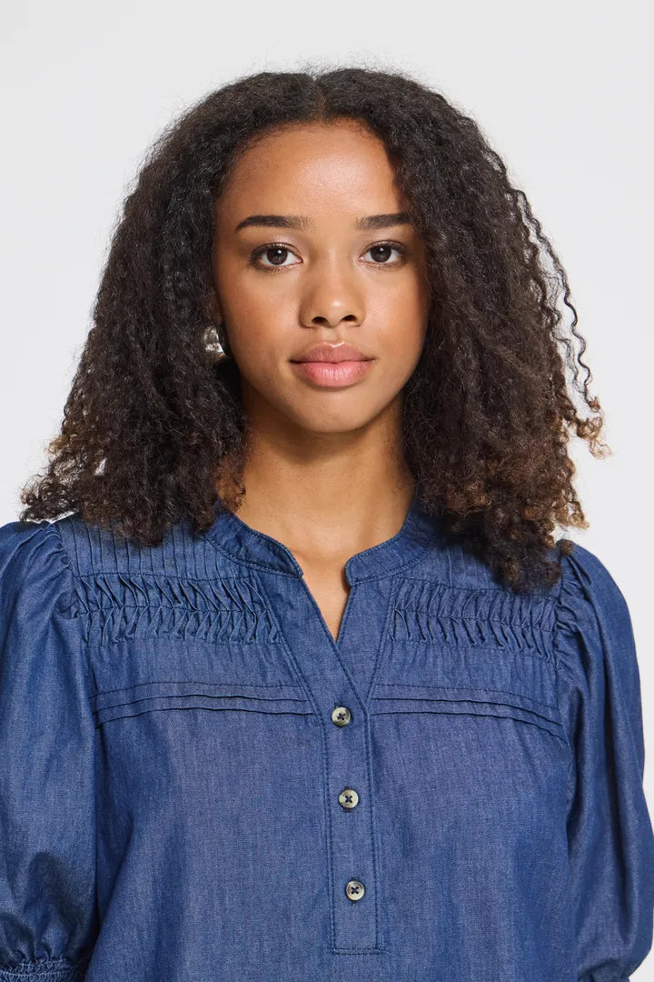 ICHI Ancey Dress - Denim Blue
