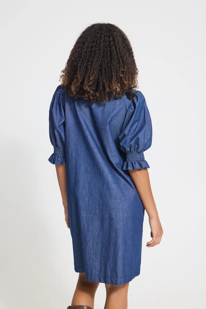 ICHI Ancey Dress - Denim Blue