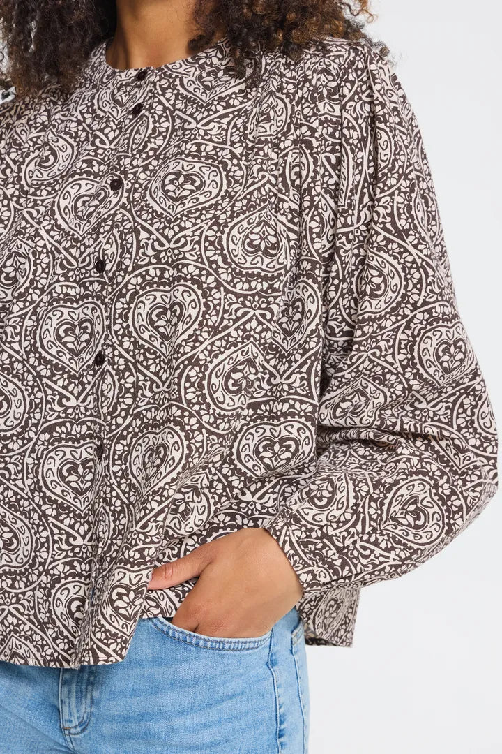 ICHI Katilo Shirt - Brown Birch