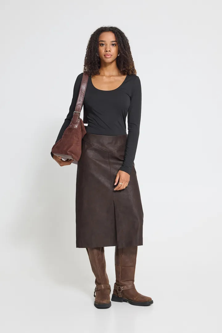 ICHI Kanira Skirt - Chocolate