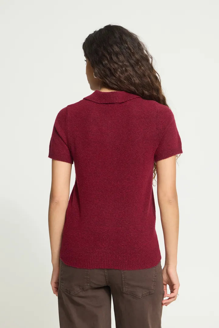 ICHI Dasila Short Sleeve Top - Rhododendron Harlekin