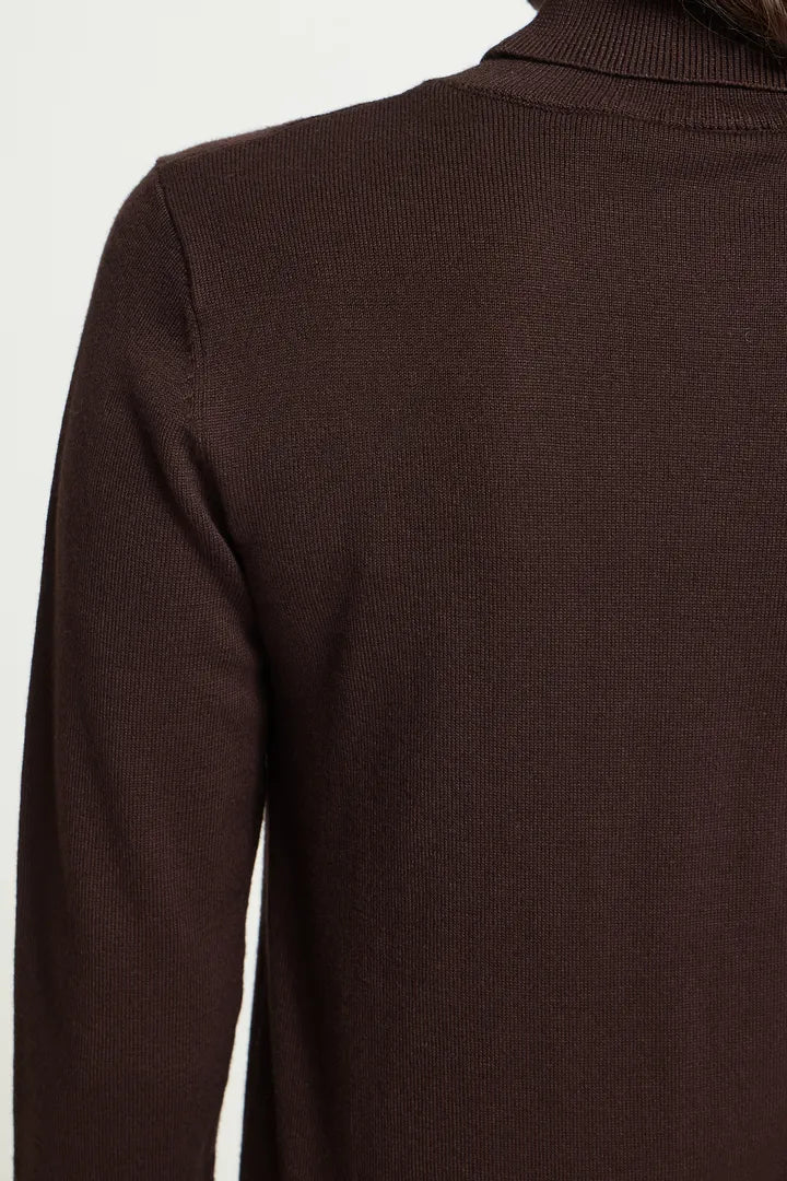 ICHI Luls Roll Neck Jumper - Chocolate