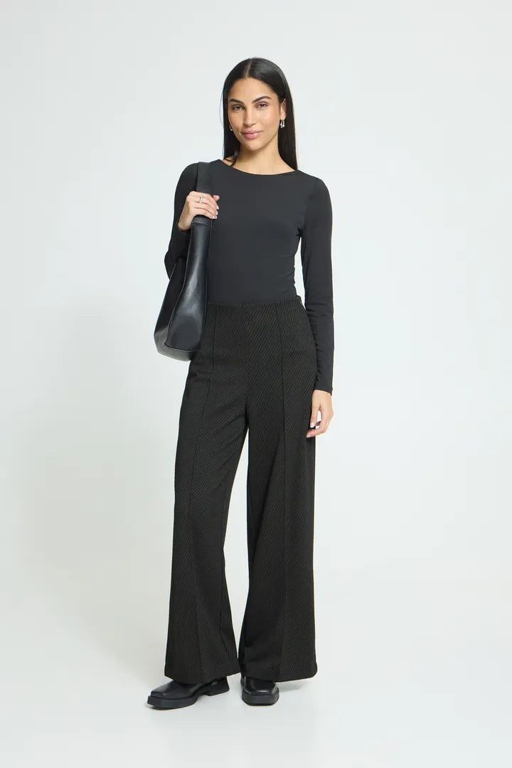 ICHI Kate Twillish Wide Pants - Green