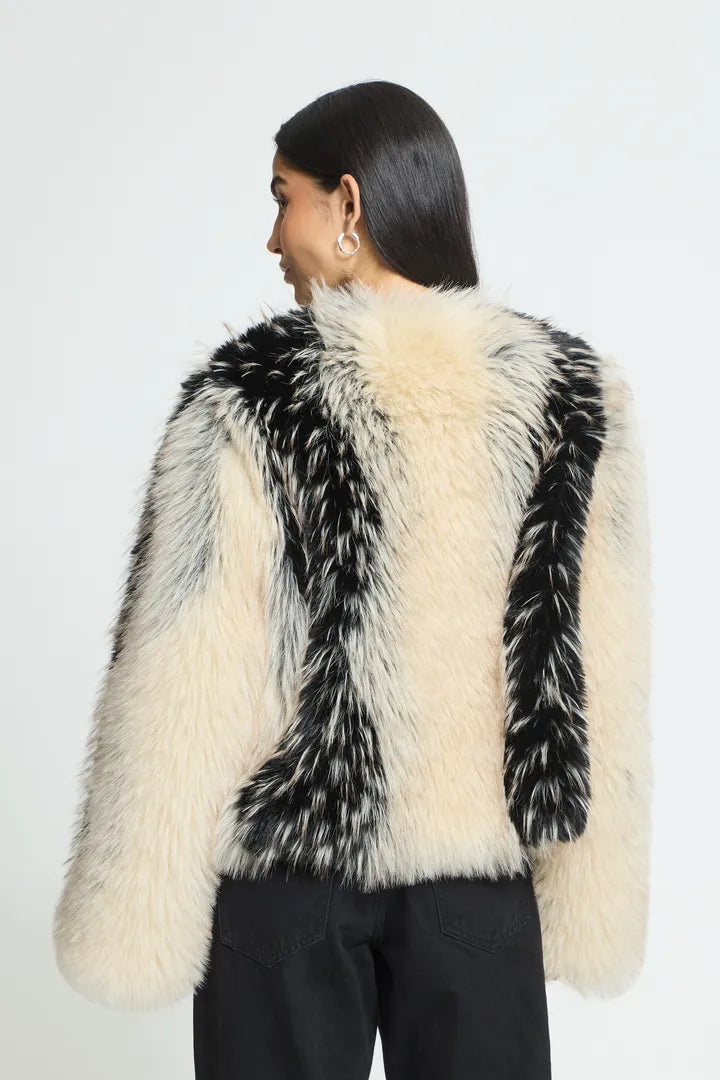 ICHI Flaxa Faux Fur Jacket