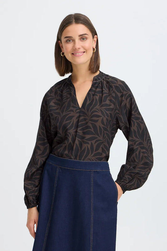 Fransa Ariana Blouse - Hot Fudge