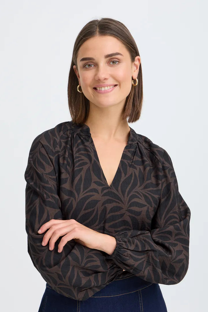 Fransa Ariana Blouse - Hot Fudge