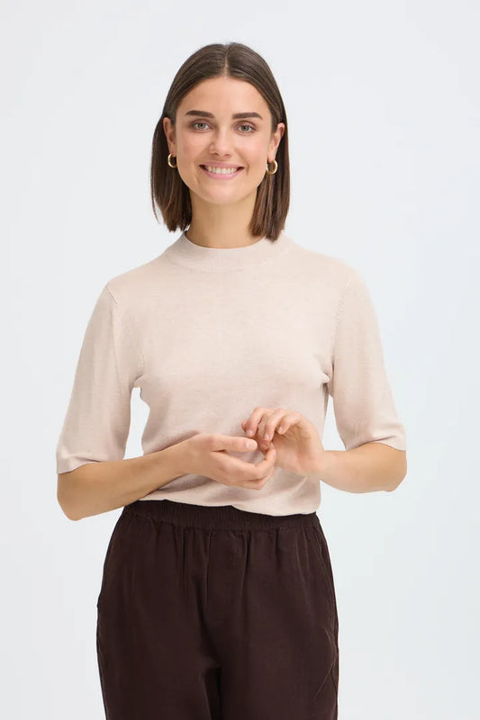 Fransa Mary SS Pullover - Oatmeal