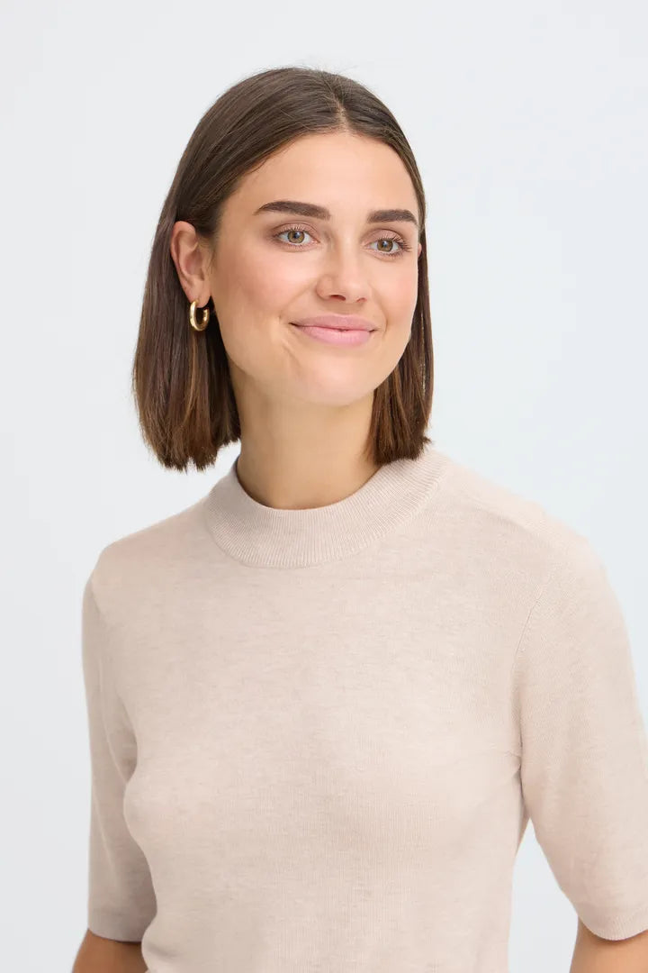 Fransa Mary SS Pullover - Oatmeal