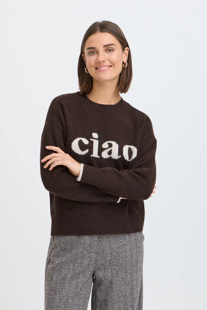 Fransa Florence Pullover - Hot Fudge