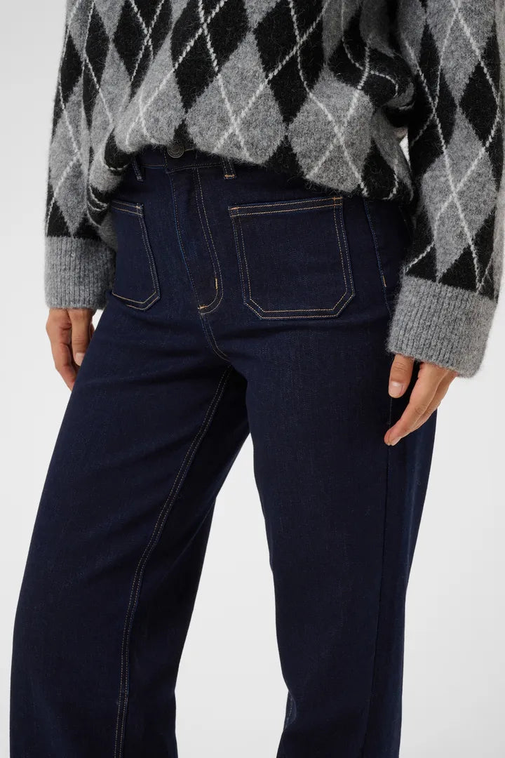 Kaffe Brook High Waist Reg Fit Jeans - Dark Blue
