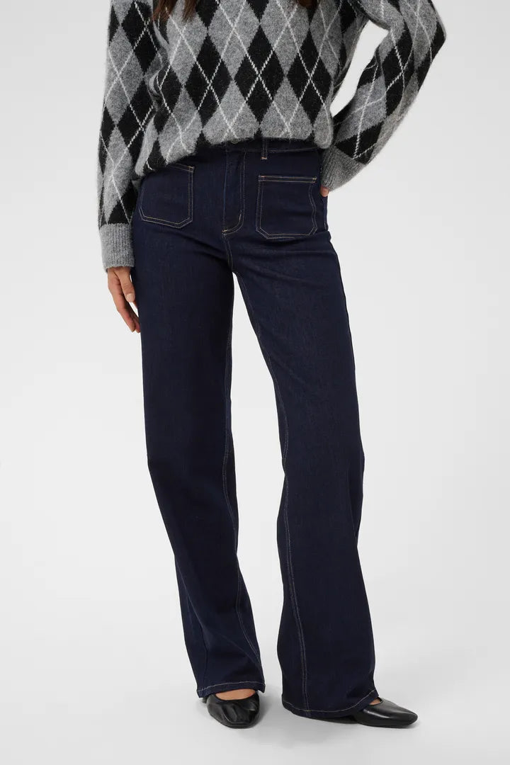 Kaffe Brook High Waist Reg Fit Jeans - Dark Blue