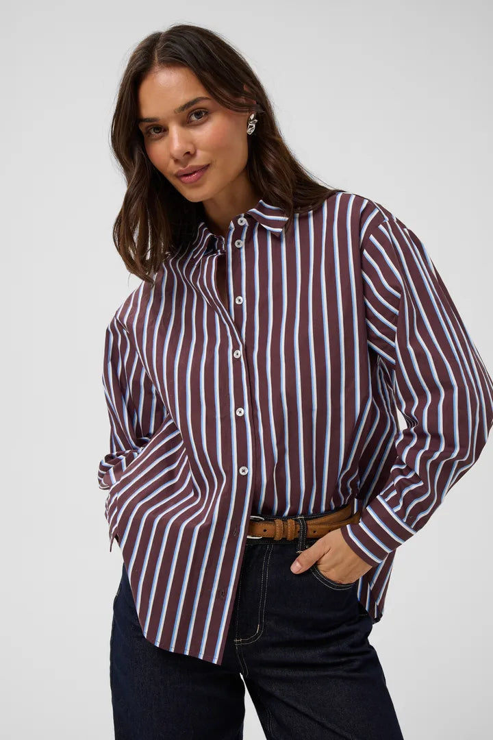 Kaffe Gavina Shirt - Fudge Chalk