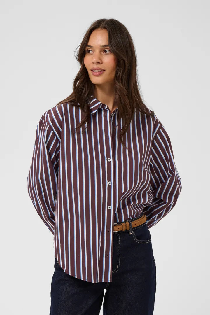 Kaffe Gavina Shirt - Fudge Chalk