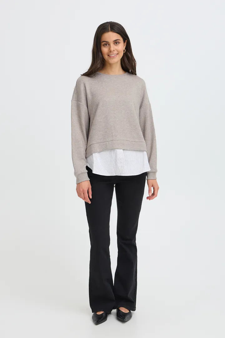 Fransa Jalani Pullover - Driftwood