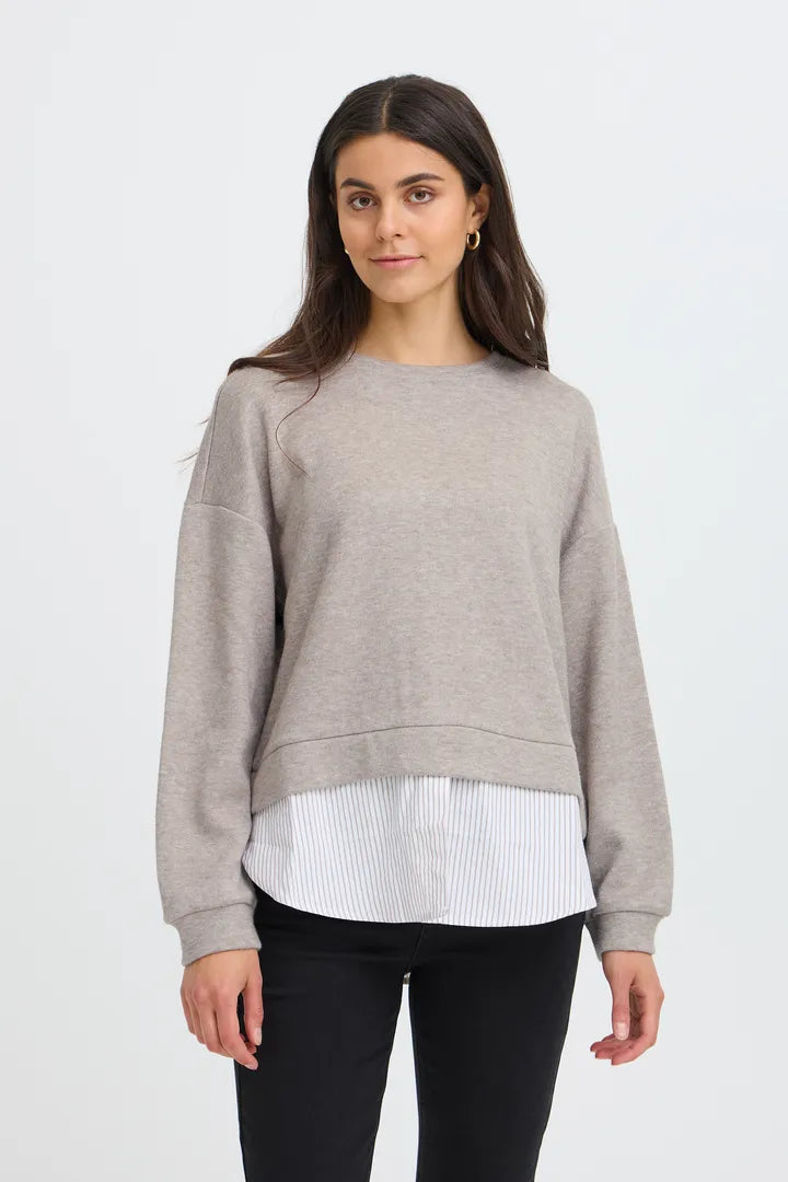 Fransa Jalani Pullover - Driftwood