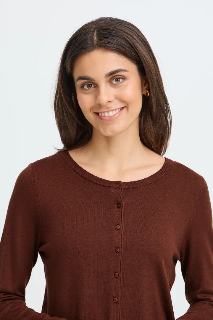 Fransa Zubasic Cardigan - Rum Raisin