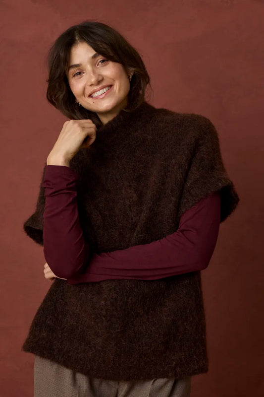 Fransa Naelle Waistcoat - Hot Fudge