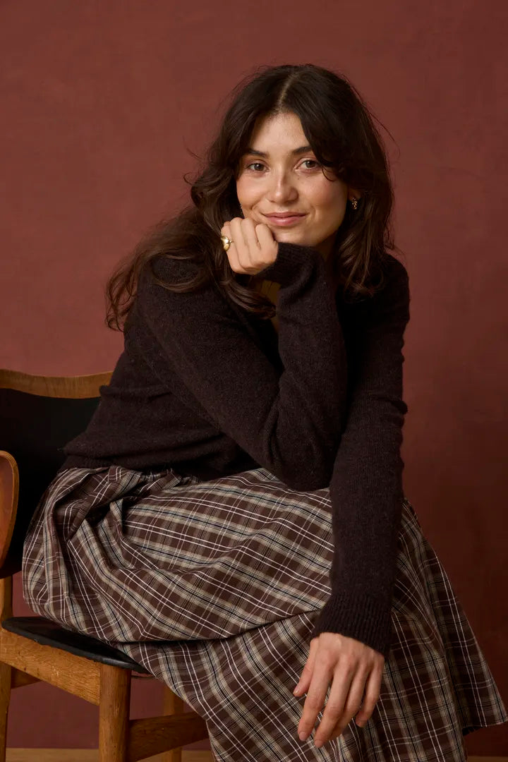 Fransa Elaras Skirt - Hot Fudge Check
