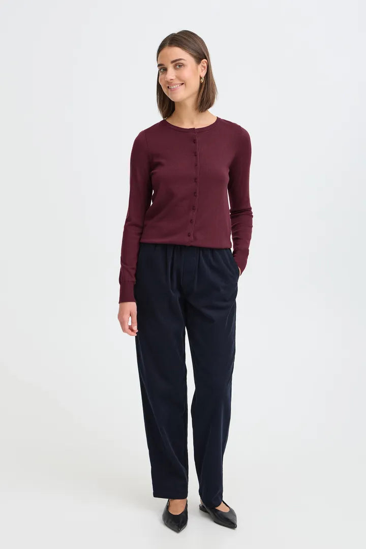 Fransa Zubasic Cardigan - Rum Raisin