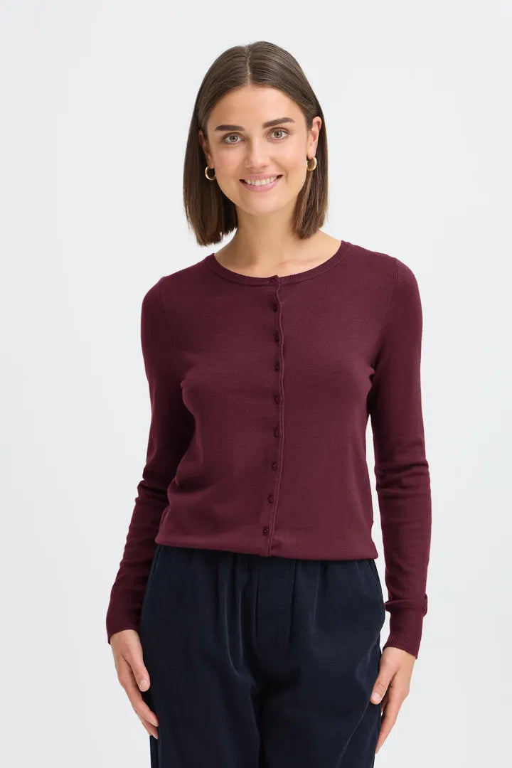 Fransa Zubasic Cardigan - Rum Raisin