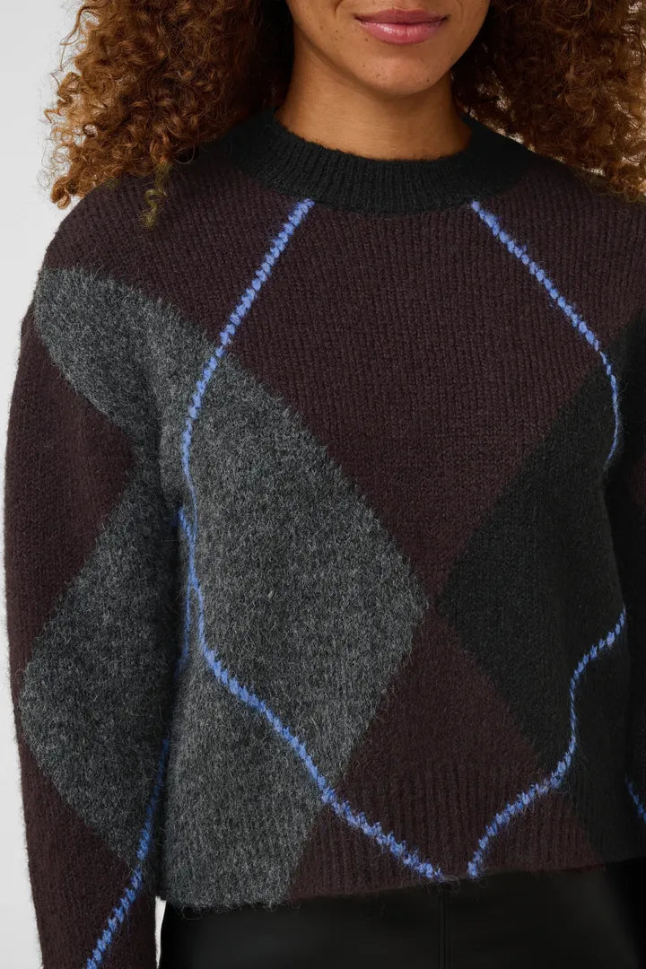 Kaffe Grith Knit Pullover - Dark grey melange / Fudge