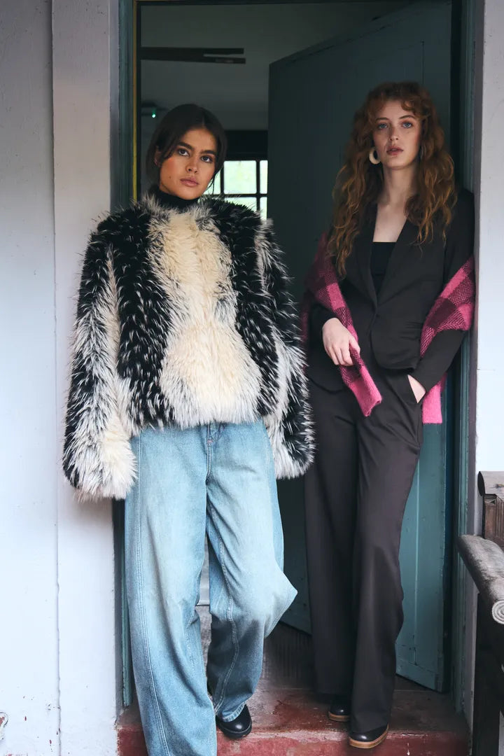 ICHI Flaxa Faux Fur Jacket